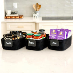NaturalCozy small storage baskets in nursery for toy and diaper organization