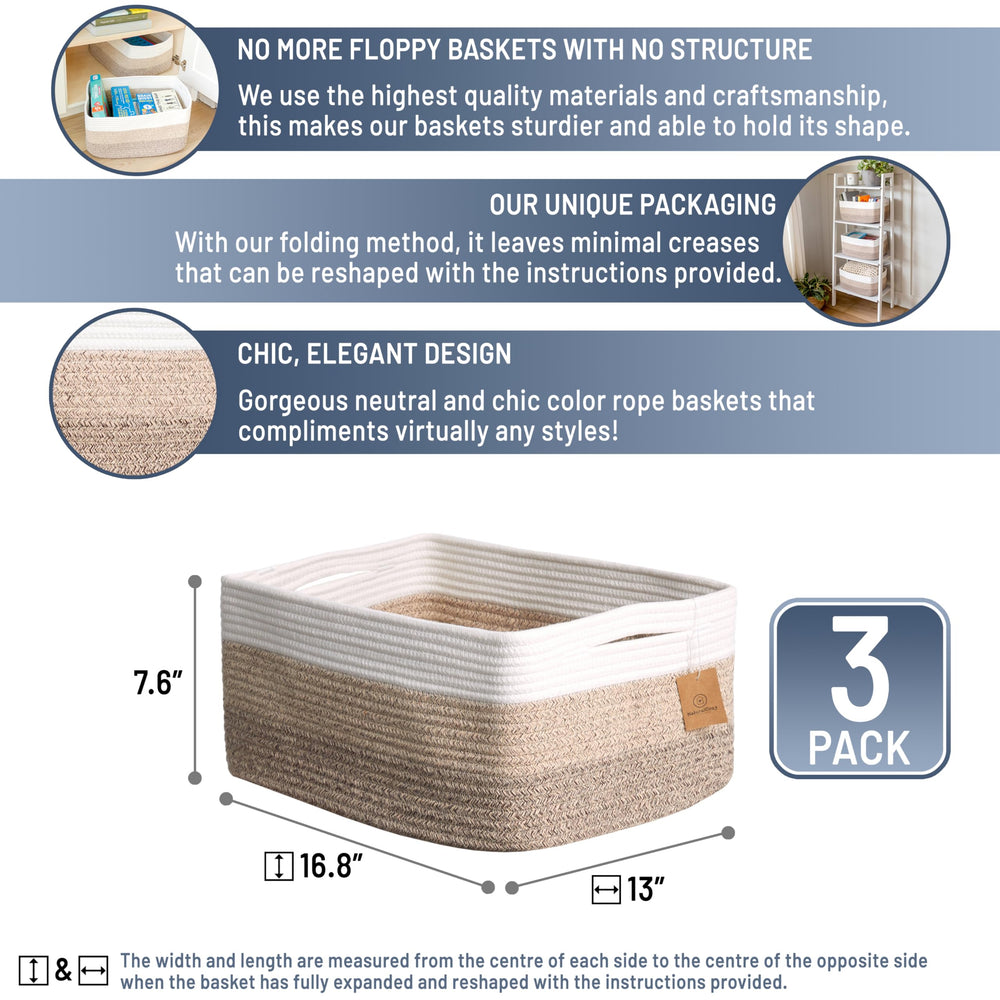 NaturalCozy storage basket folding instructions highlight easy shaping for versatile organization.