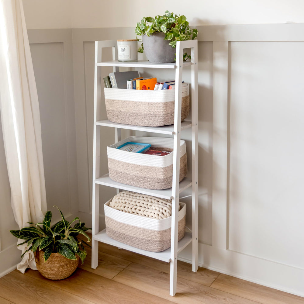 NaturalCozy storage basket hidden handles provide durable lifting while keeping a clean look.