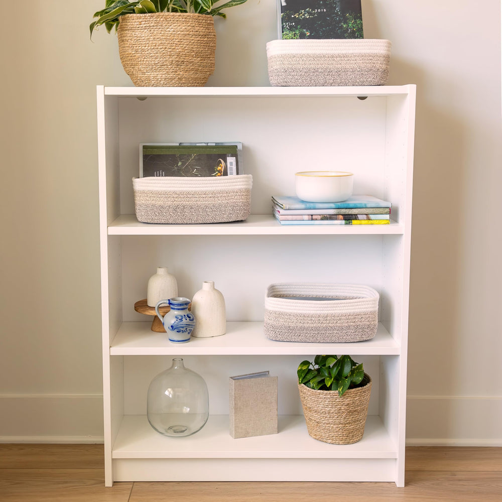 NaturalCozy storage basket stackable design helps maximize cube shelf space.