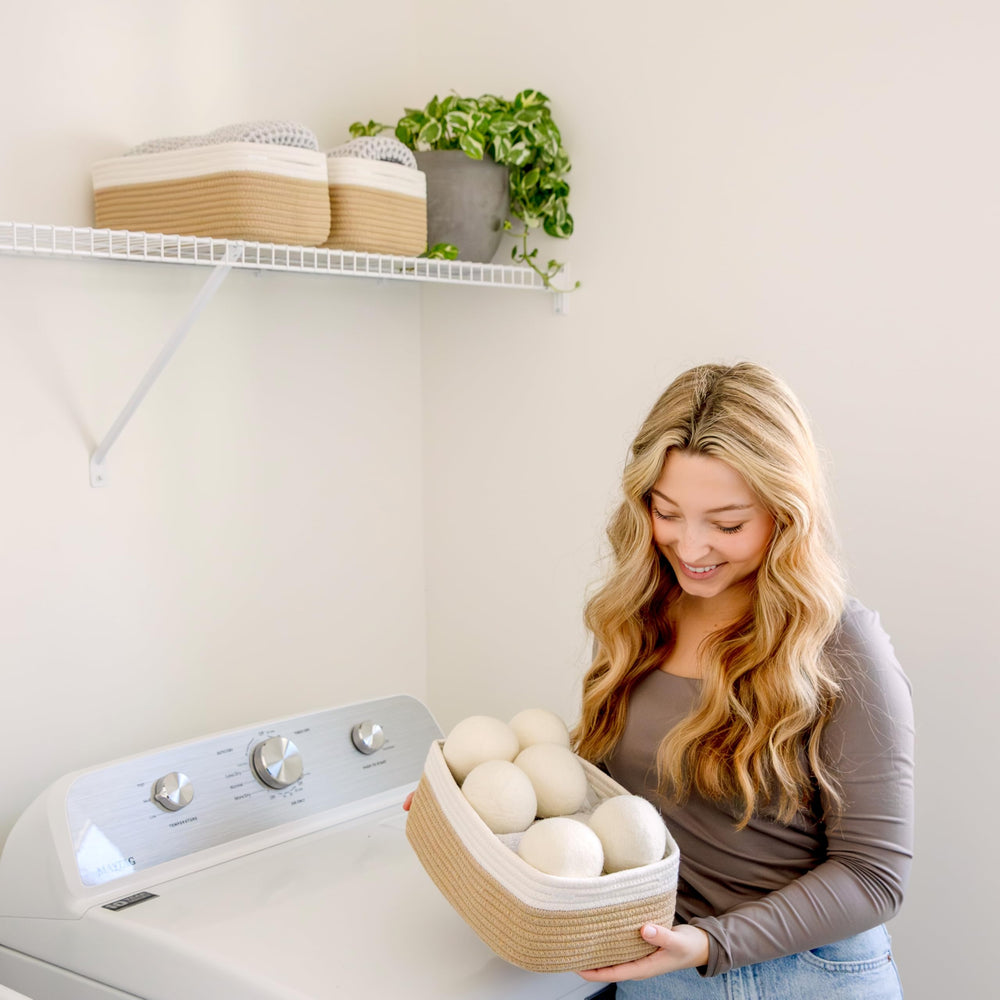 NaturalCozy closet-cube-shelf baskets maximize small-space storage.