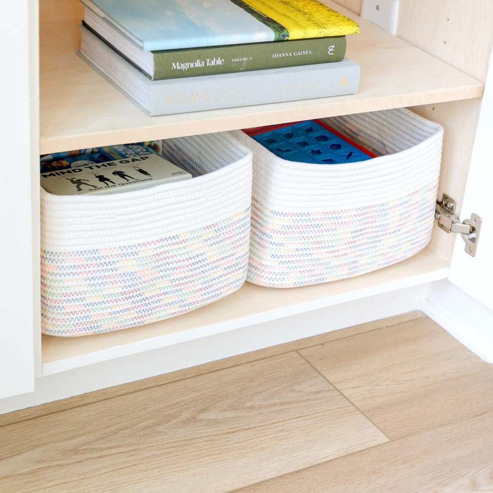 NaturalCozy closet storage on shelf showcases space optimization