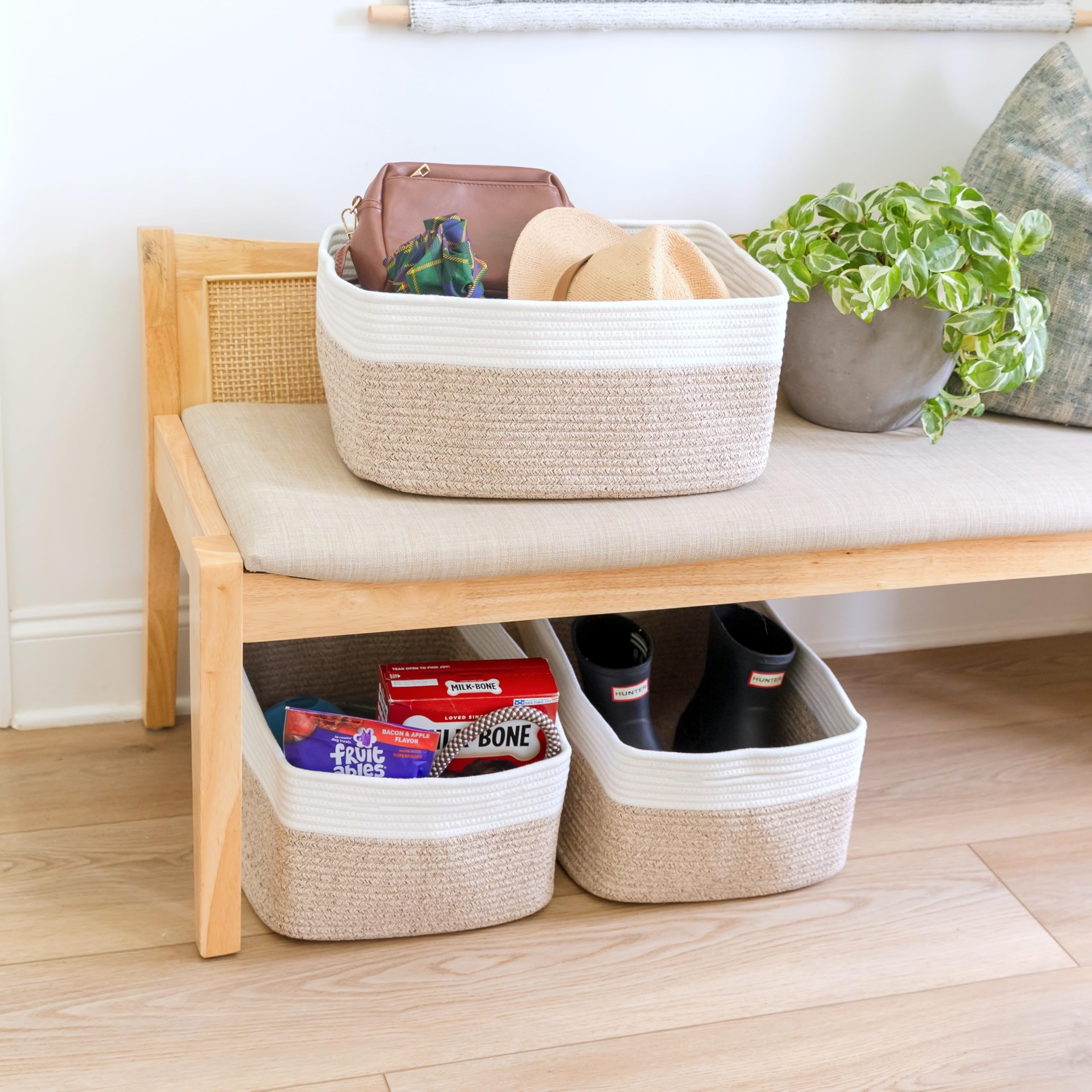 NaturalCozy storage baskets gift packaging ready-to-gift with leaf design