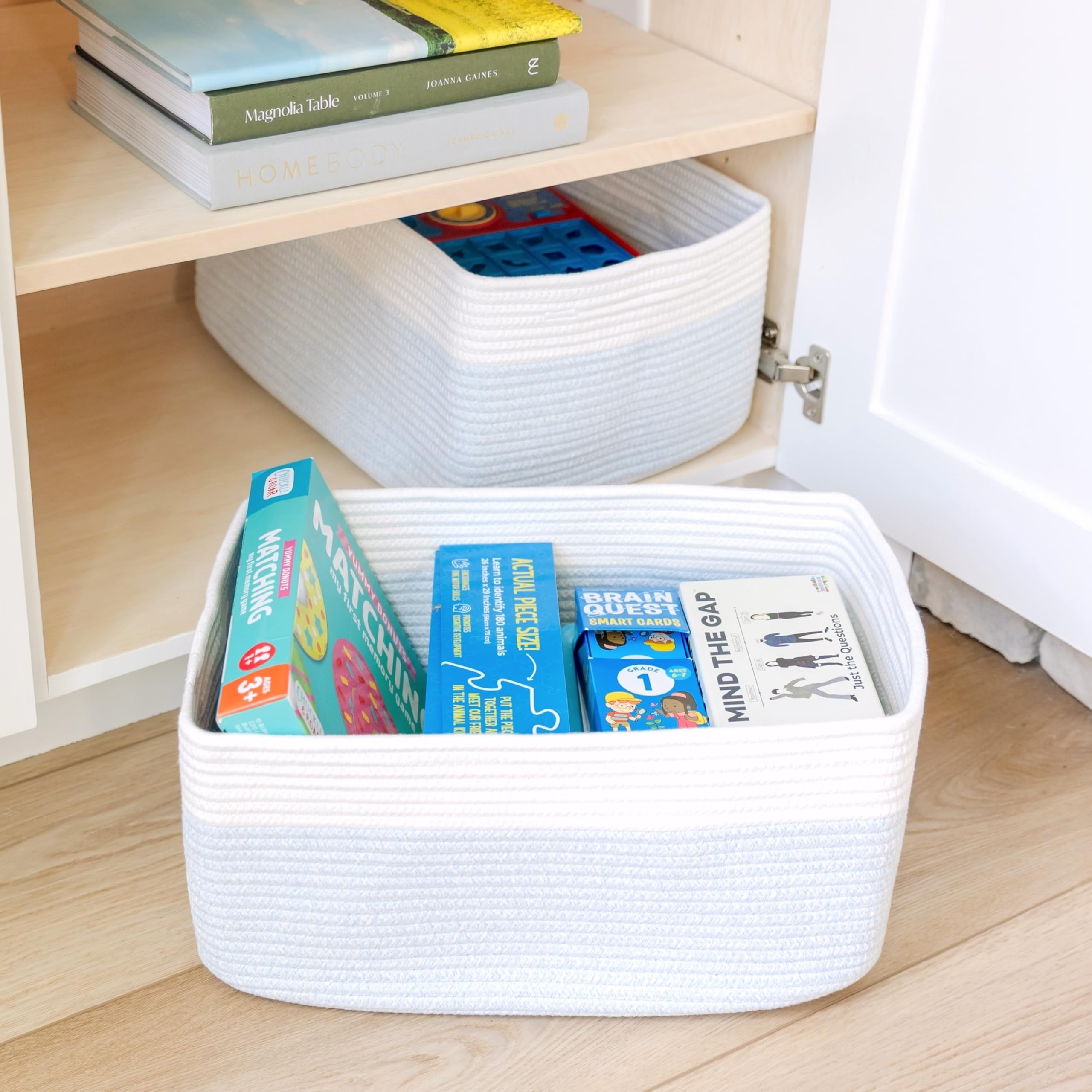NaturalCozy Storage Baskets laundry-closet use suits laundry, blankets, and closet organization.