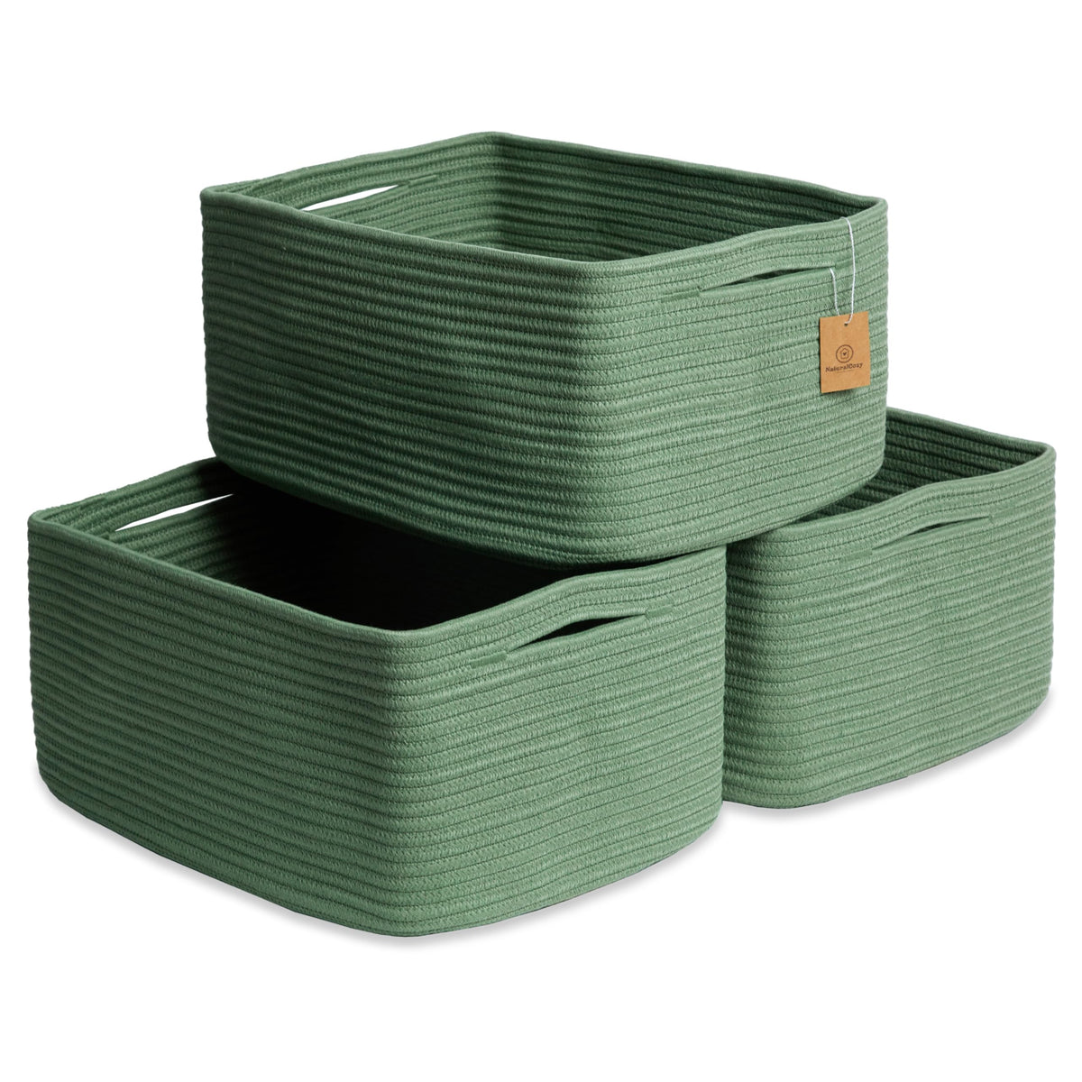 NaturalCozy storage baskets rectangle shape keeps shelves organized and accessible