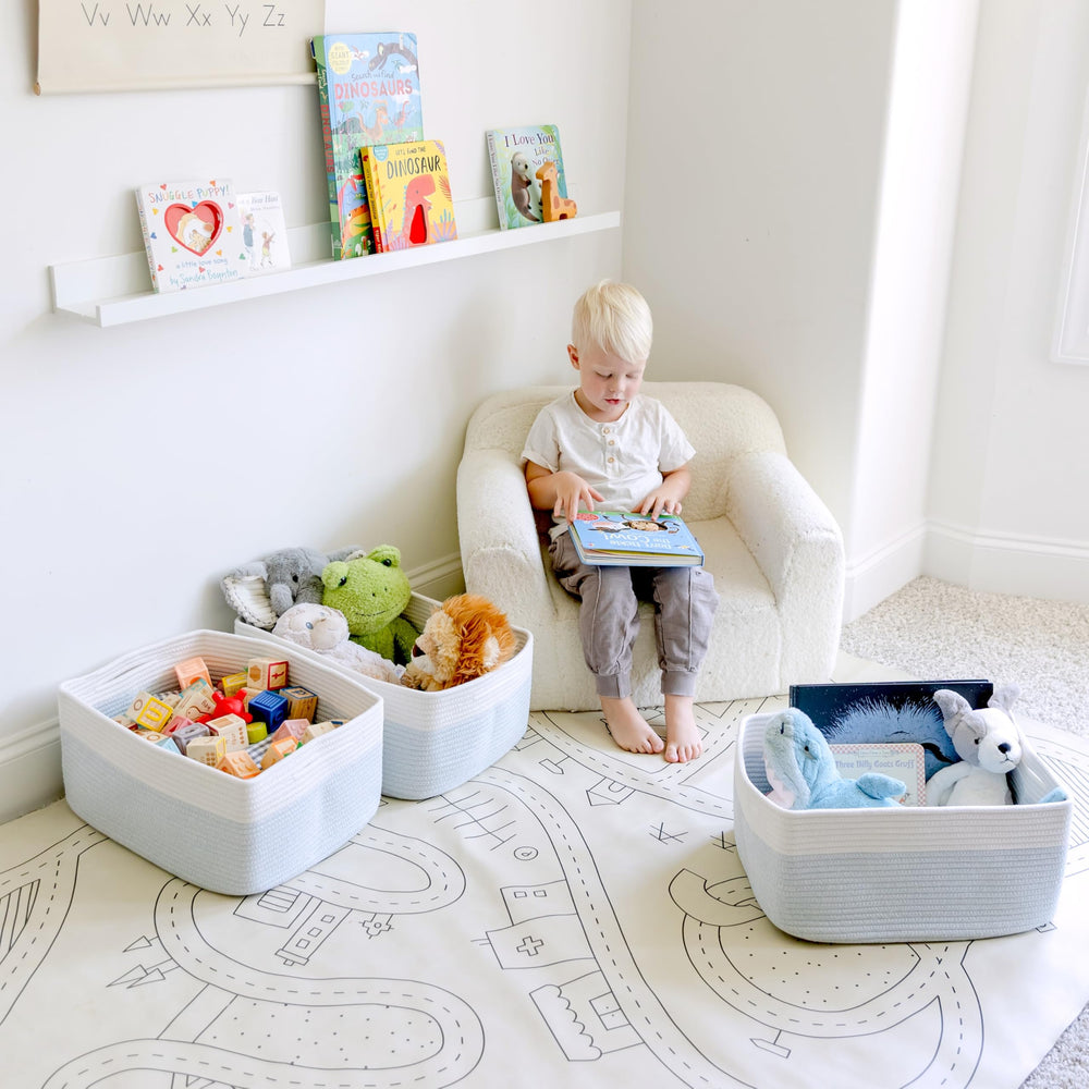 NaturalCozy Storage Baskets rectangular-space emphasizes extra capacity for toys, books, and blankets.