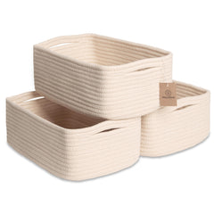 NaturalCozy storage baskets on shelves for tidy toys and quick decluttering.