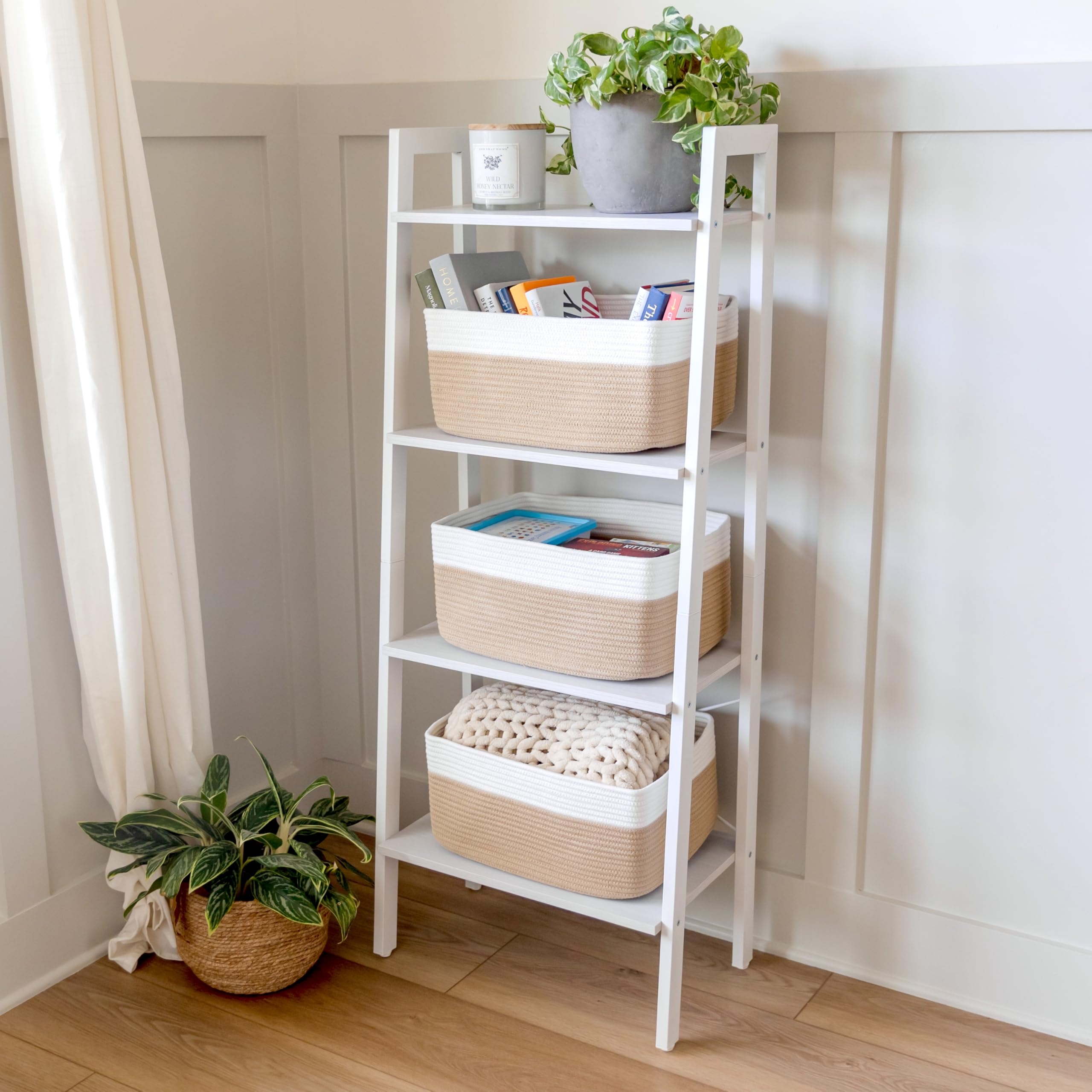 NaturalCozy storage baskets used for toy organization in kids' rooms.