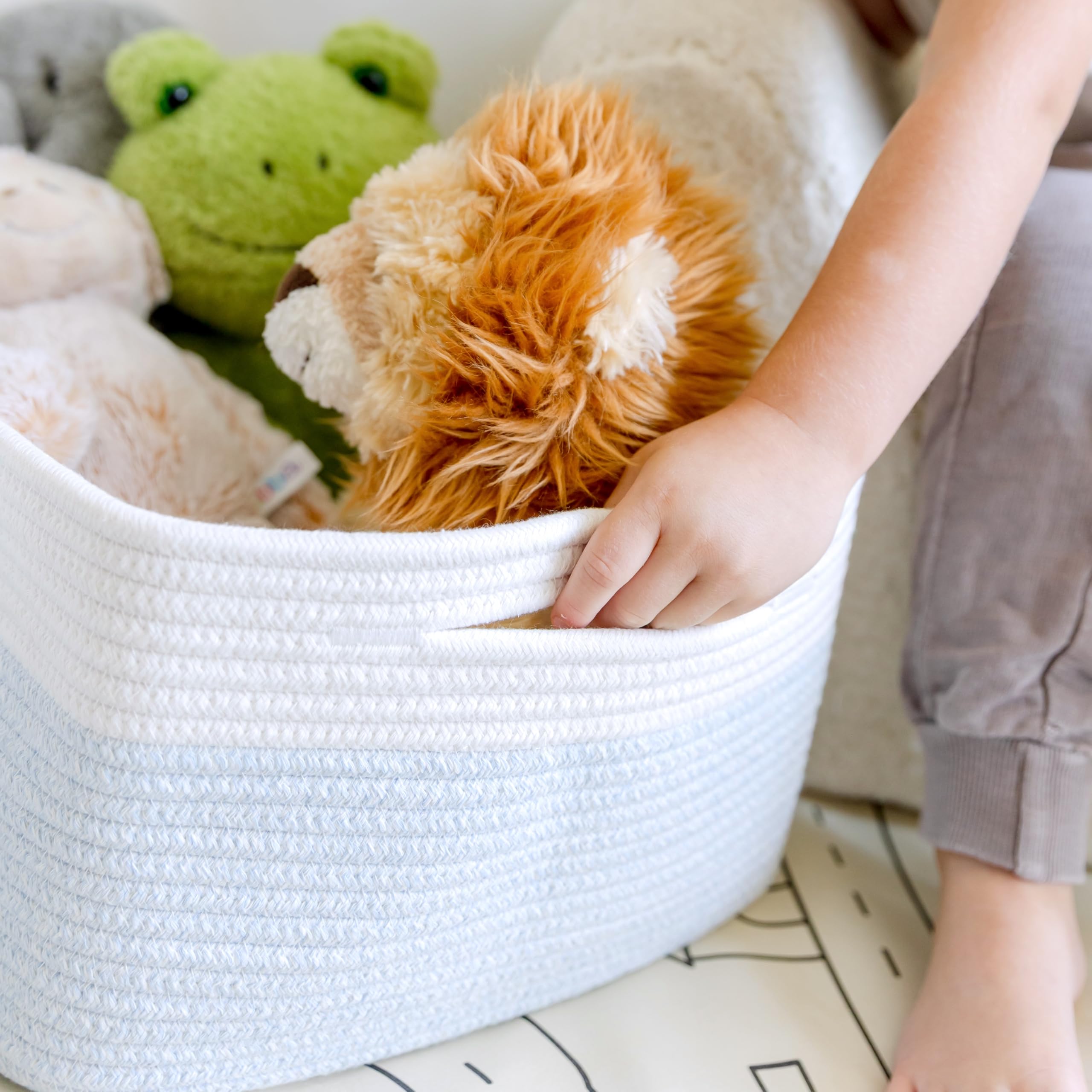 NaturalCozy Storage Baskets toy-storage use keeps play areas tidy.