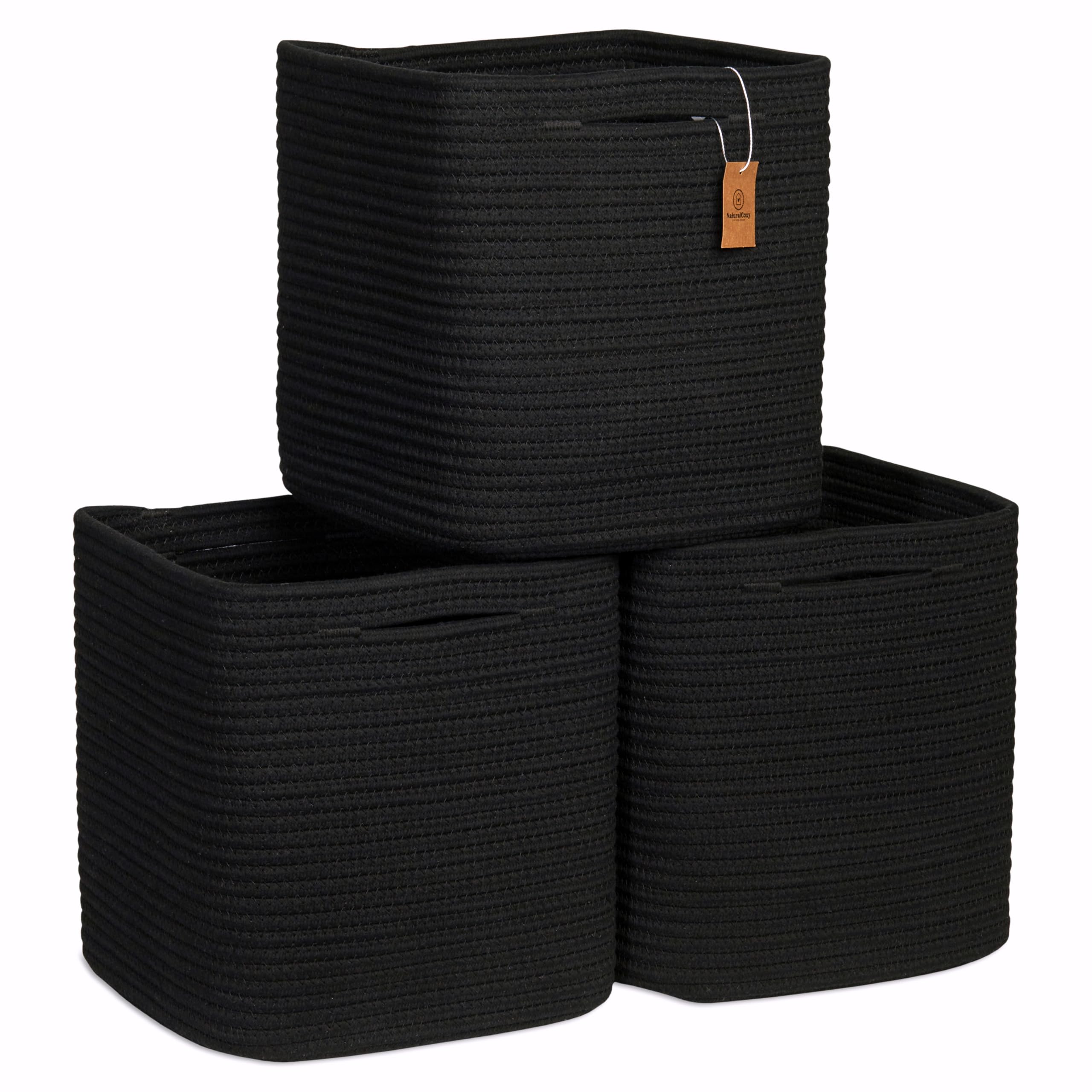 NaturalCozy Storage Cubes demonstrate wrinkle-free shaping for tidy shelves.