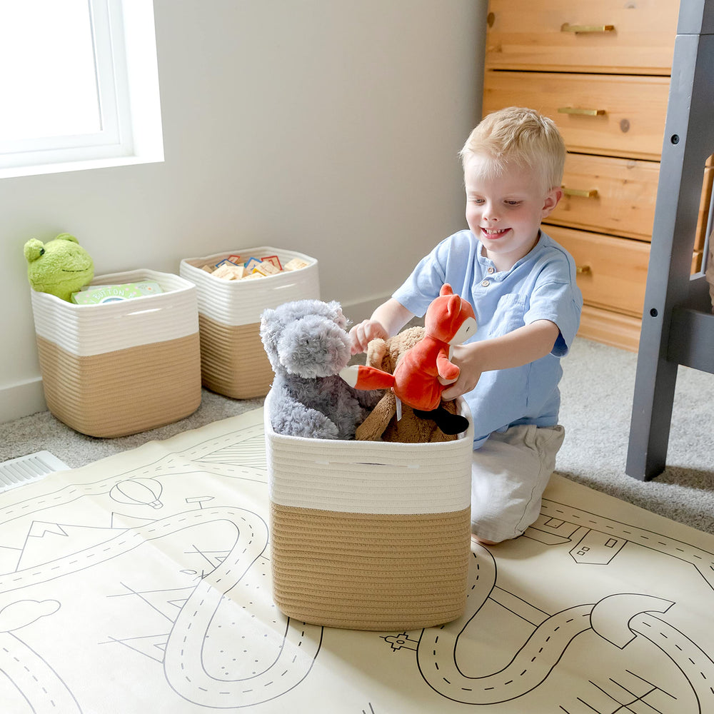 NaturalCozy Storage Cubes reinforced-stitched for durable, long-lasting use.