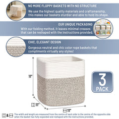 NaturalCozy storage cubes hidden-handles enable easy transport for tidy organization