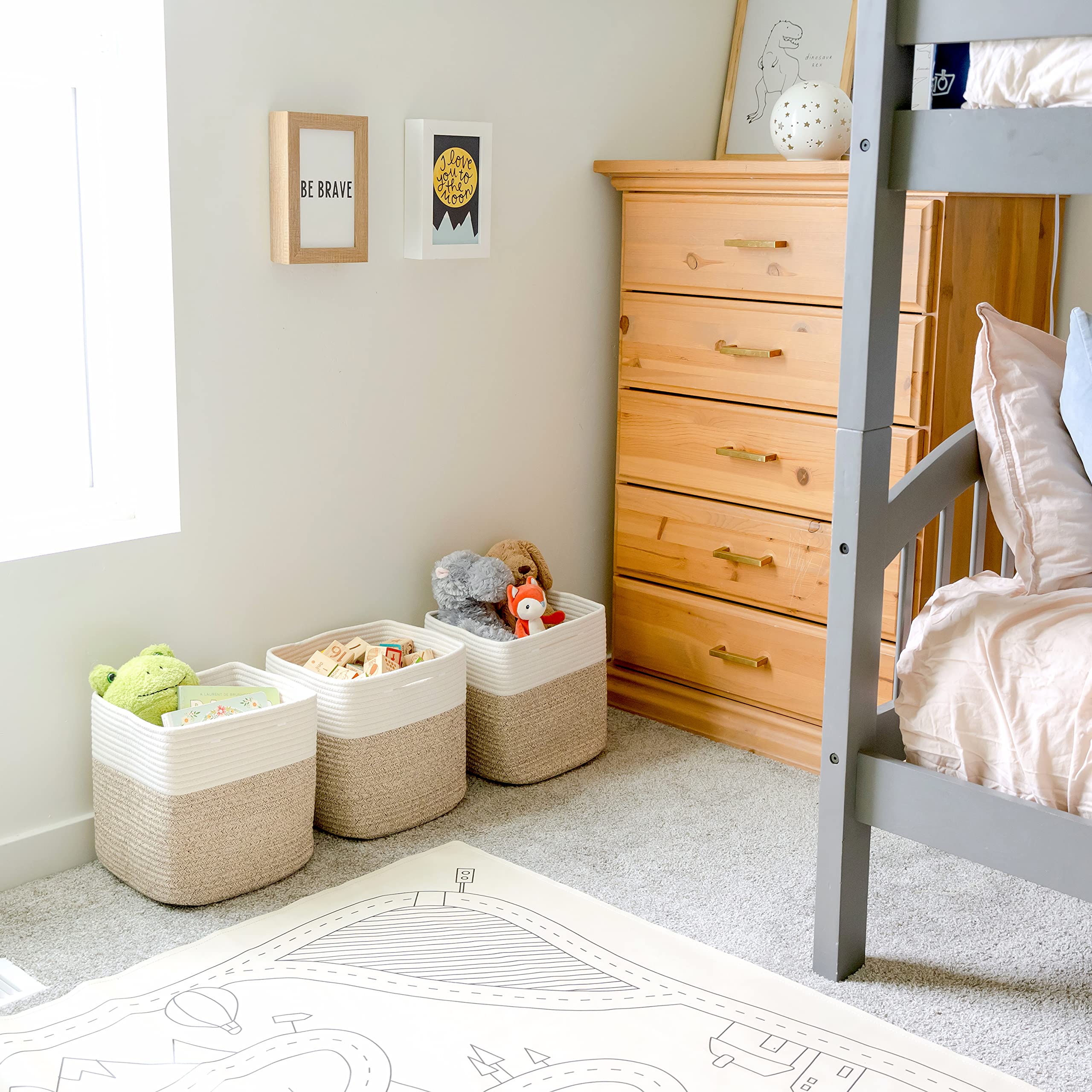 NaturalCozy storage cubes safety-cotton-rope highlights soft, durable cotton for kid-friendly storage