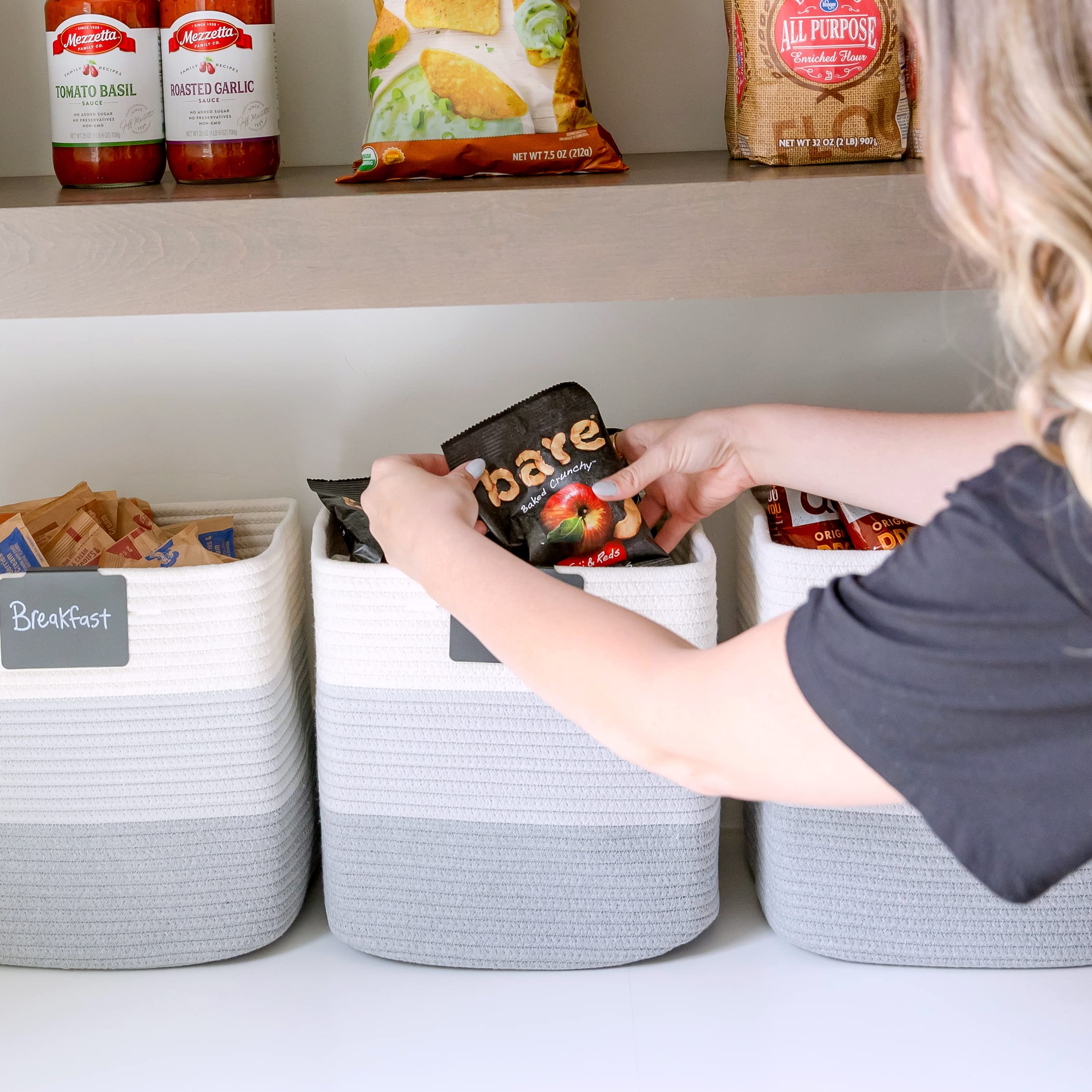 NaturalCozy basket uses double-stitched reinforcement to support heavier loads.