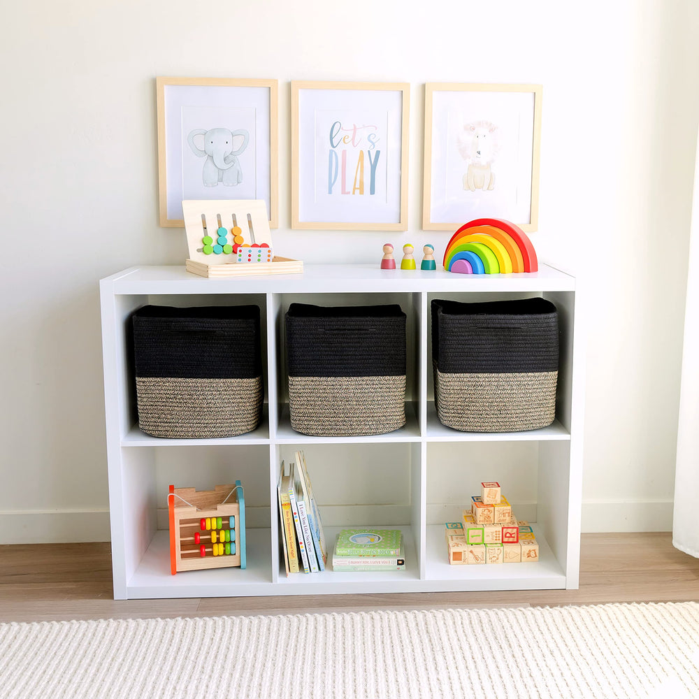 NaturalCozy Storage Cubes folded-flat closeup shows easy reshaping.