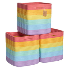 NaturalCozy storage cubes 11-inch folding method close-up showing easy setup for tidy shelves