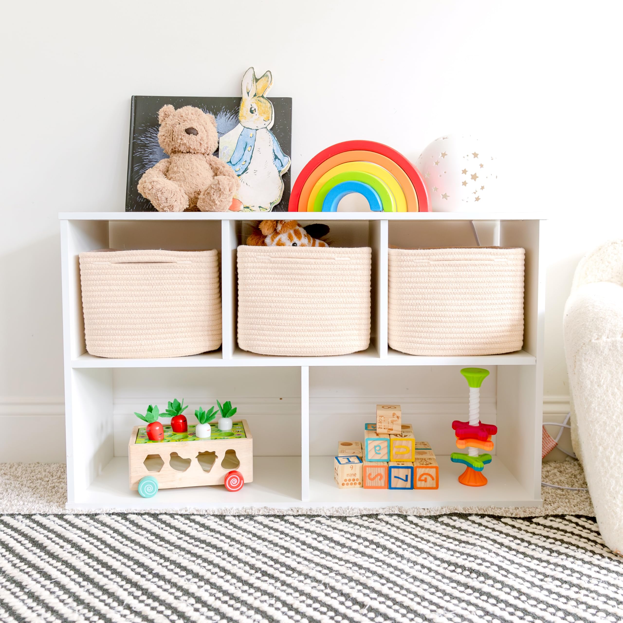 NaturalCozy Storage Cubes 28-percent-more-space maximize toy and blanket storage.