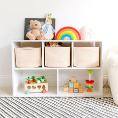 NaturalCozy Storage Cubes 28-percent-more-space maximize toy and blanket storage.