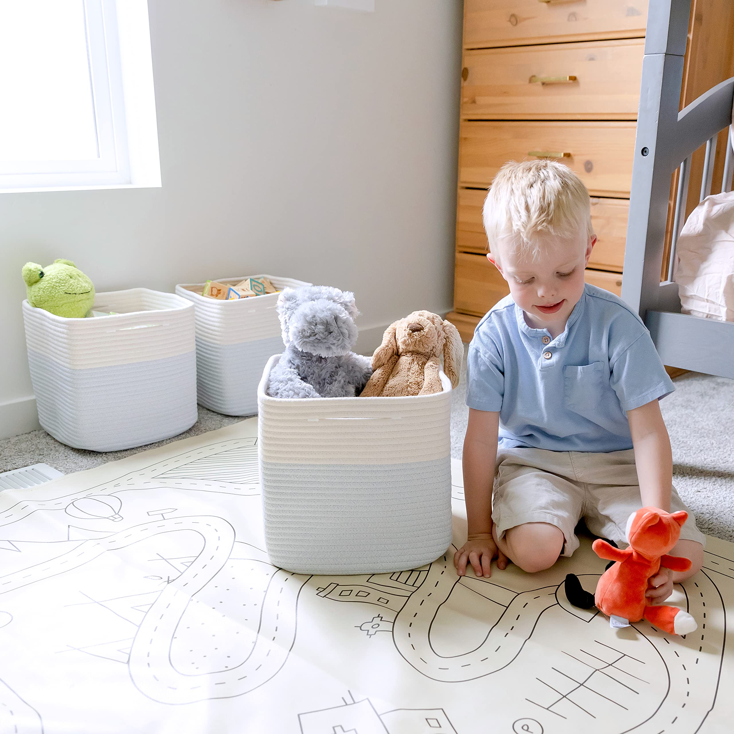 NaturalCozy storage cubes offer 28% more space per bin for toy and blanket storage.