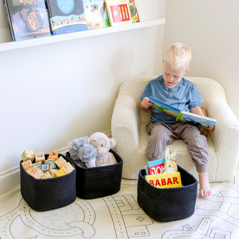 NaturalCozy storage cubes 3-pack illustrates versatile multi-bin organization