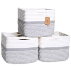 NaturalCozy storage cubes on a shelf show organized triple-pack storage