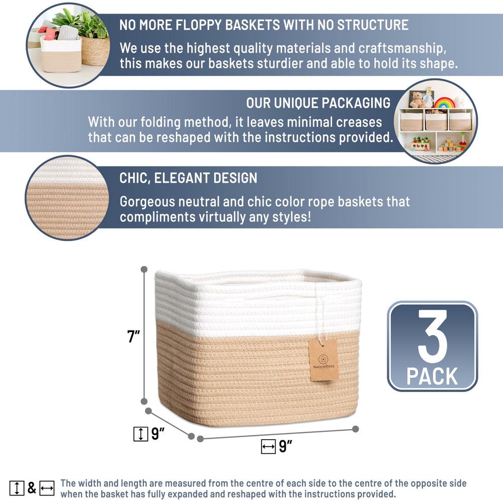 NaturalCozy storage cubes 28% more space for toy and blanket storage