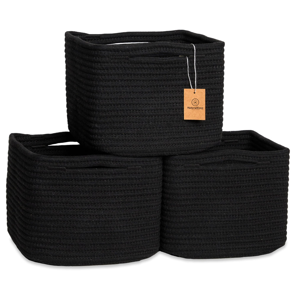 NaturalCozy storage cubes cotton-rope-baskets illustrate durable 9x9x7 organization for shelves