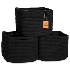 NaturalCozy storage cubes cotton-rope-baskets illustrate durable 9x9x7 organization for shelves