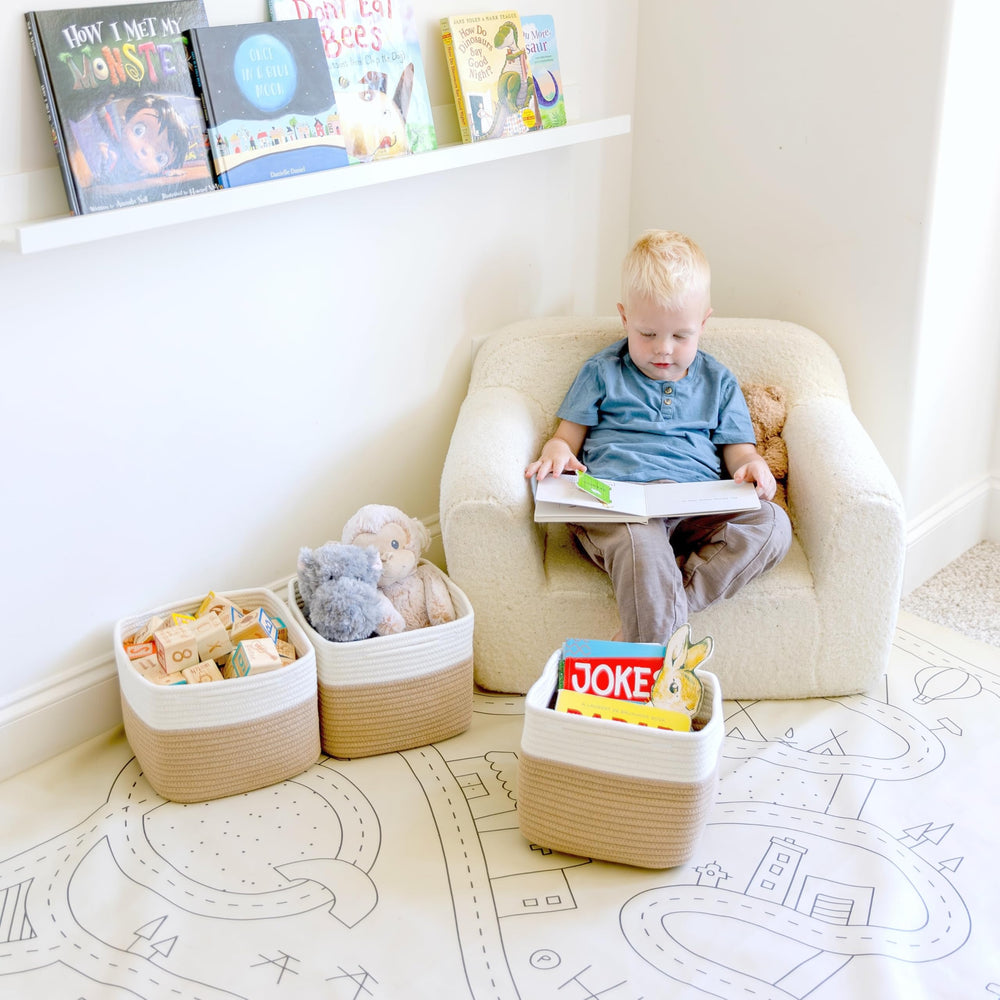 NaturalCozy storage cubes hidden-handles provide easy lifting with a clean look