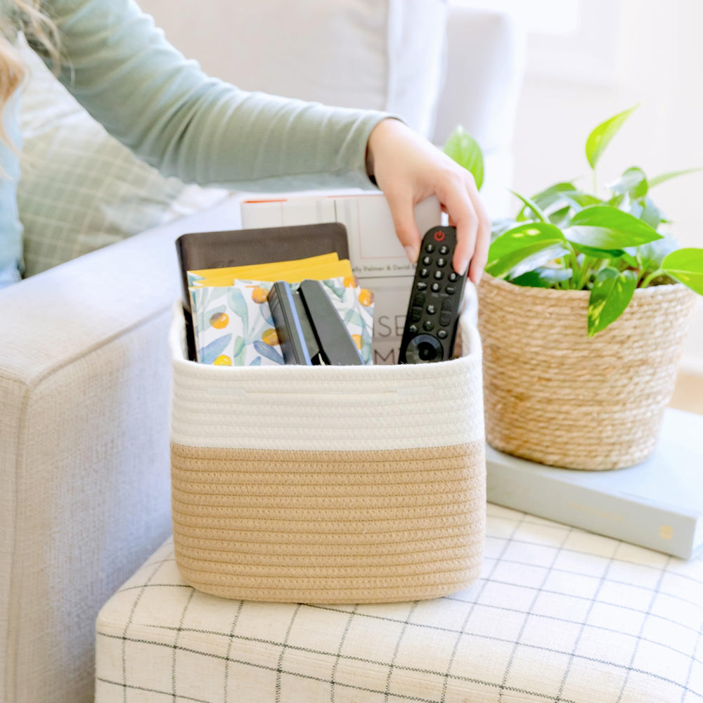 NaturalCozy nursery bin ready for small essentials and soft toys