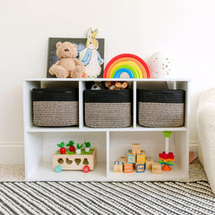 NaturalCozy pantry organization with 9x9x7 cube baskets