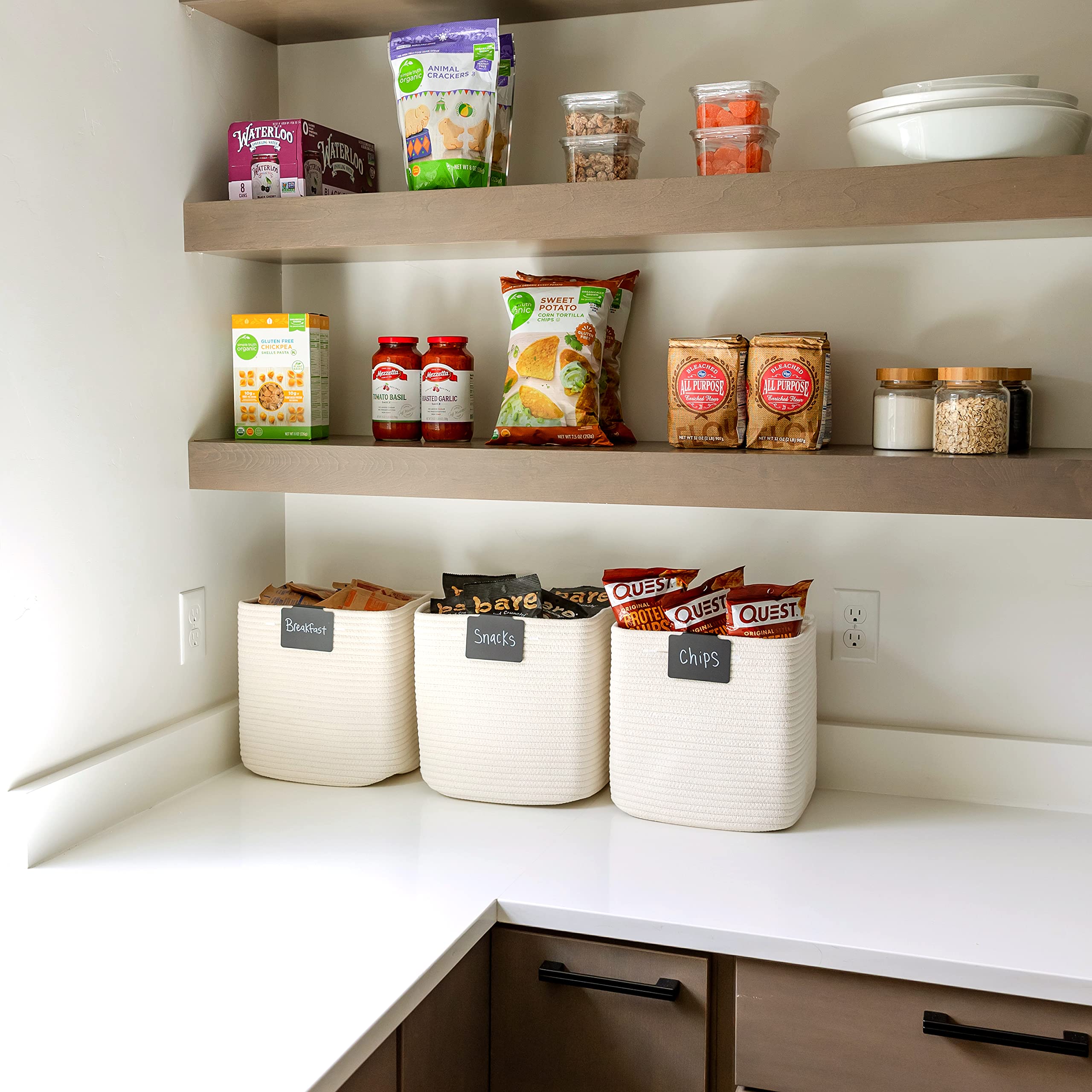 NaturalCozy safe cotton storage basket in nursery arrangement for teething-toddler safety.