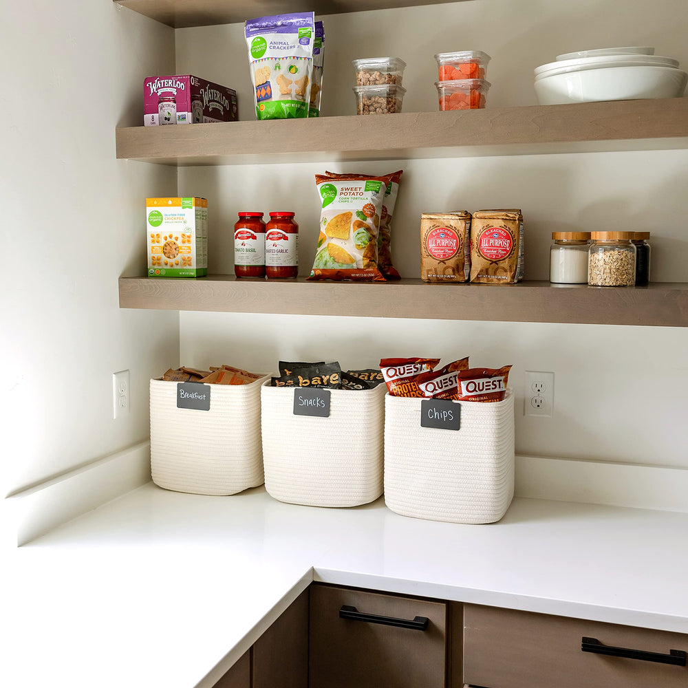 NaturalCozy safe cotton storage basket in nursery arrangement for teething-toddler safety.