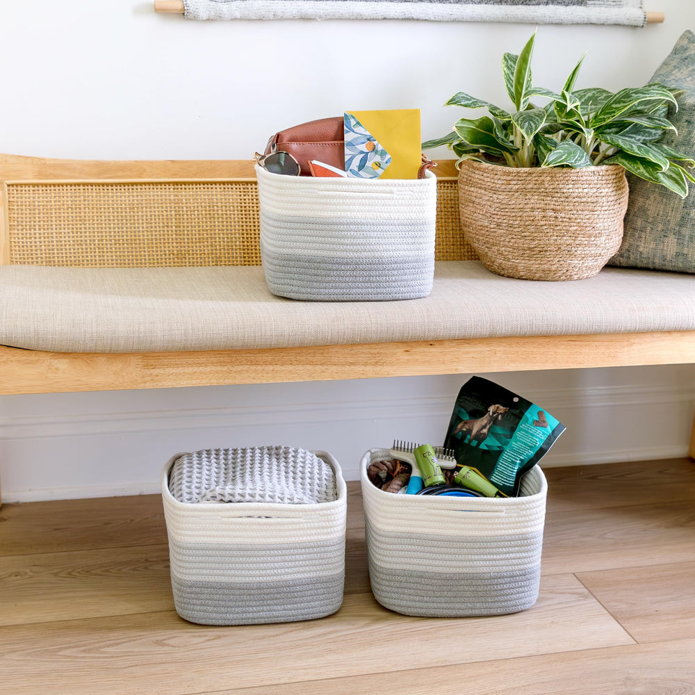 NaturalCozy Storage Cubes closeup-durable-stitching shows reinforced seams for daily use
