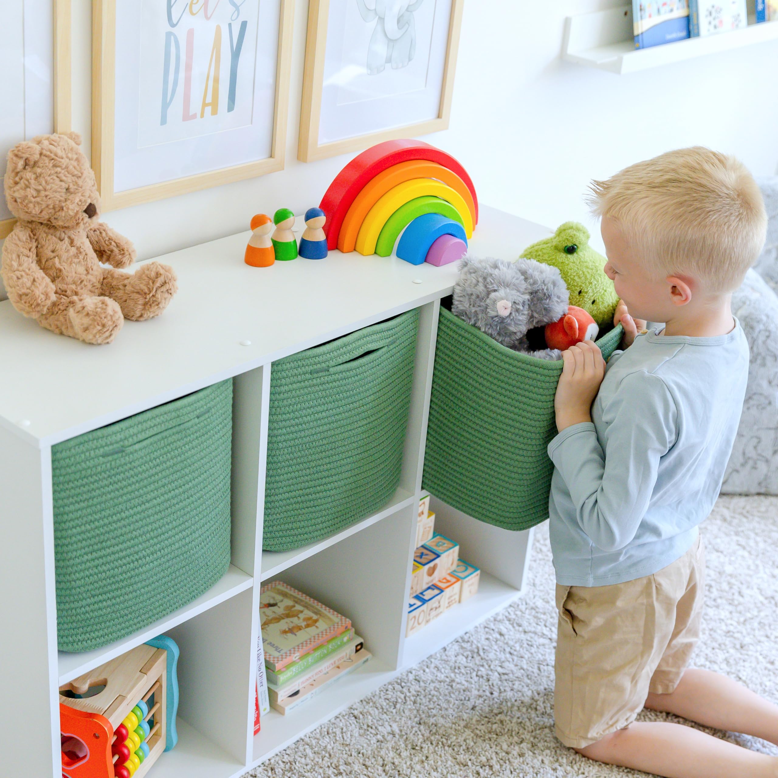 NaturalCozy cotton rope material close-up showing sturdy, kid-friendly storage feel.