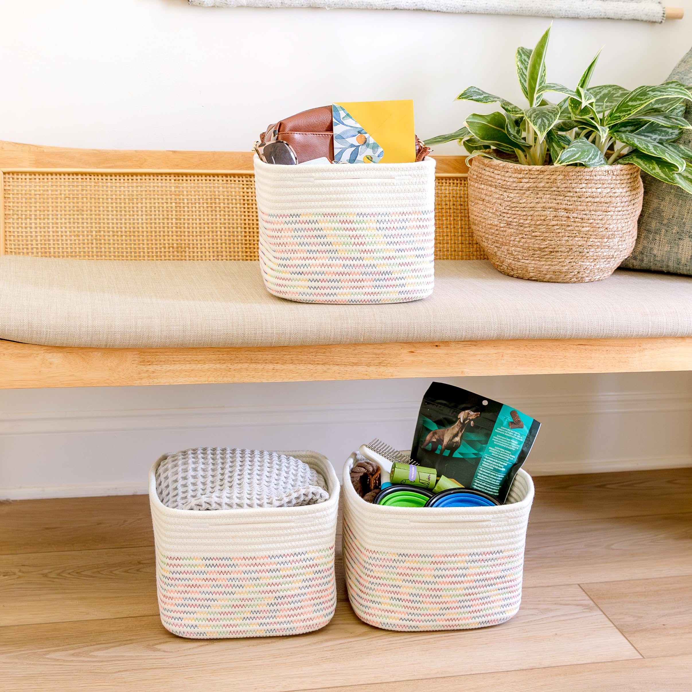 NaturalCozy storage cubes organize toys, blankets, and small items without bulk.