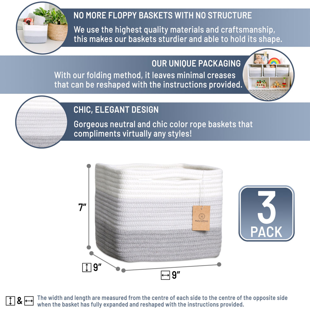 NaturalCozy Storage Cubes folding-instructions demonstrate easy shaping for a custom fit