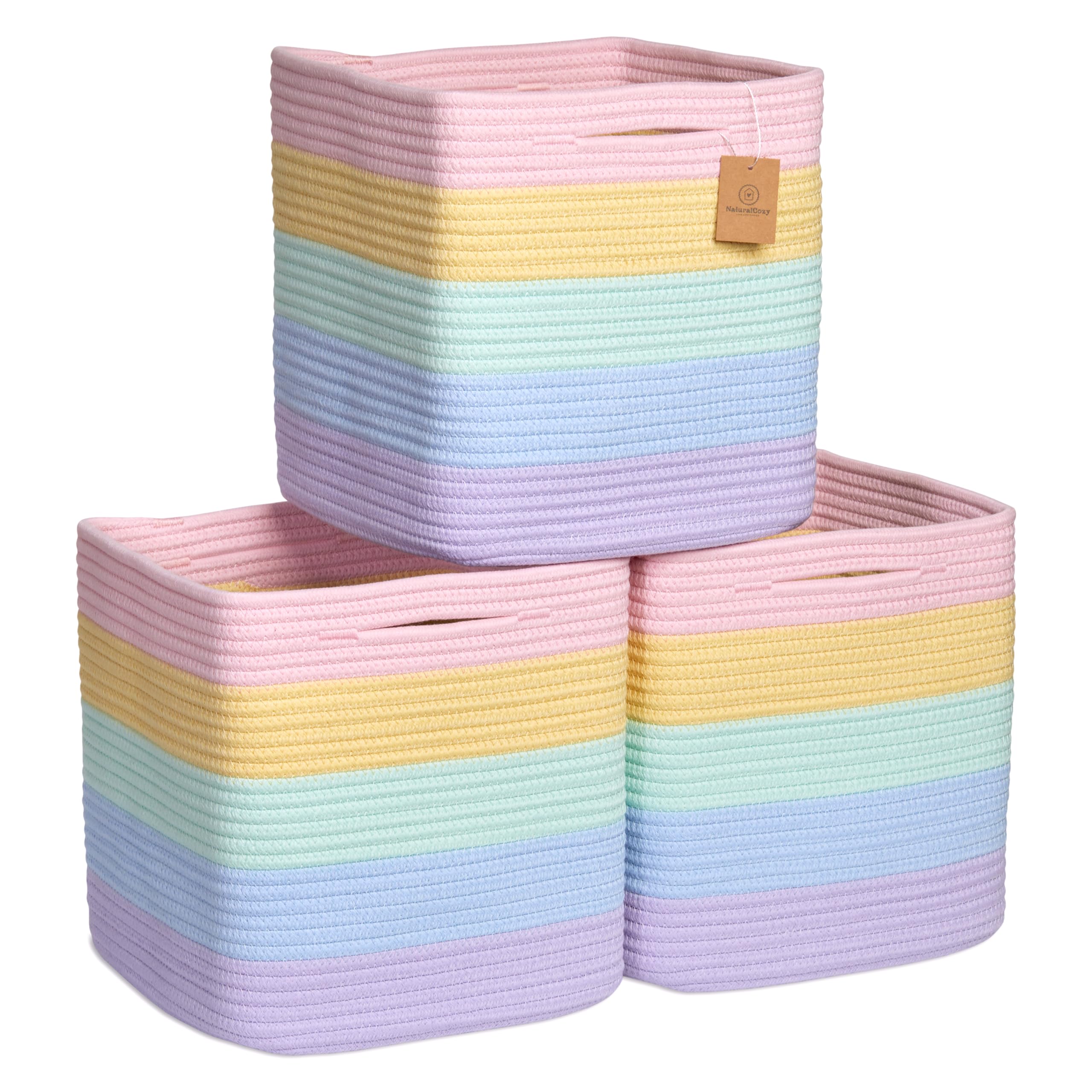 NaturalCozy storage cubes folding method demonstrates easy shaping for neat organization