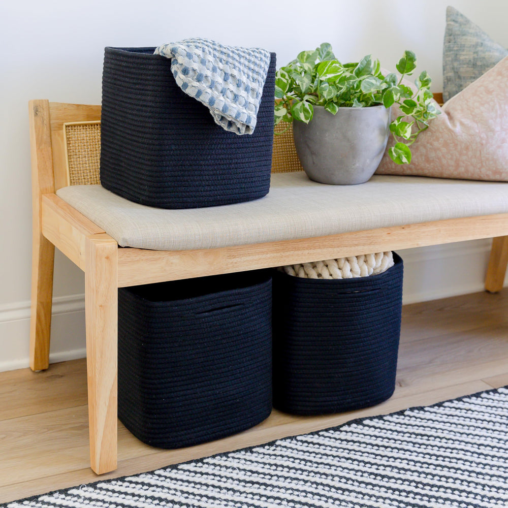 NaturalCozy Storage Cubes feature hidden reinforced handles for easy lifting.