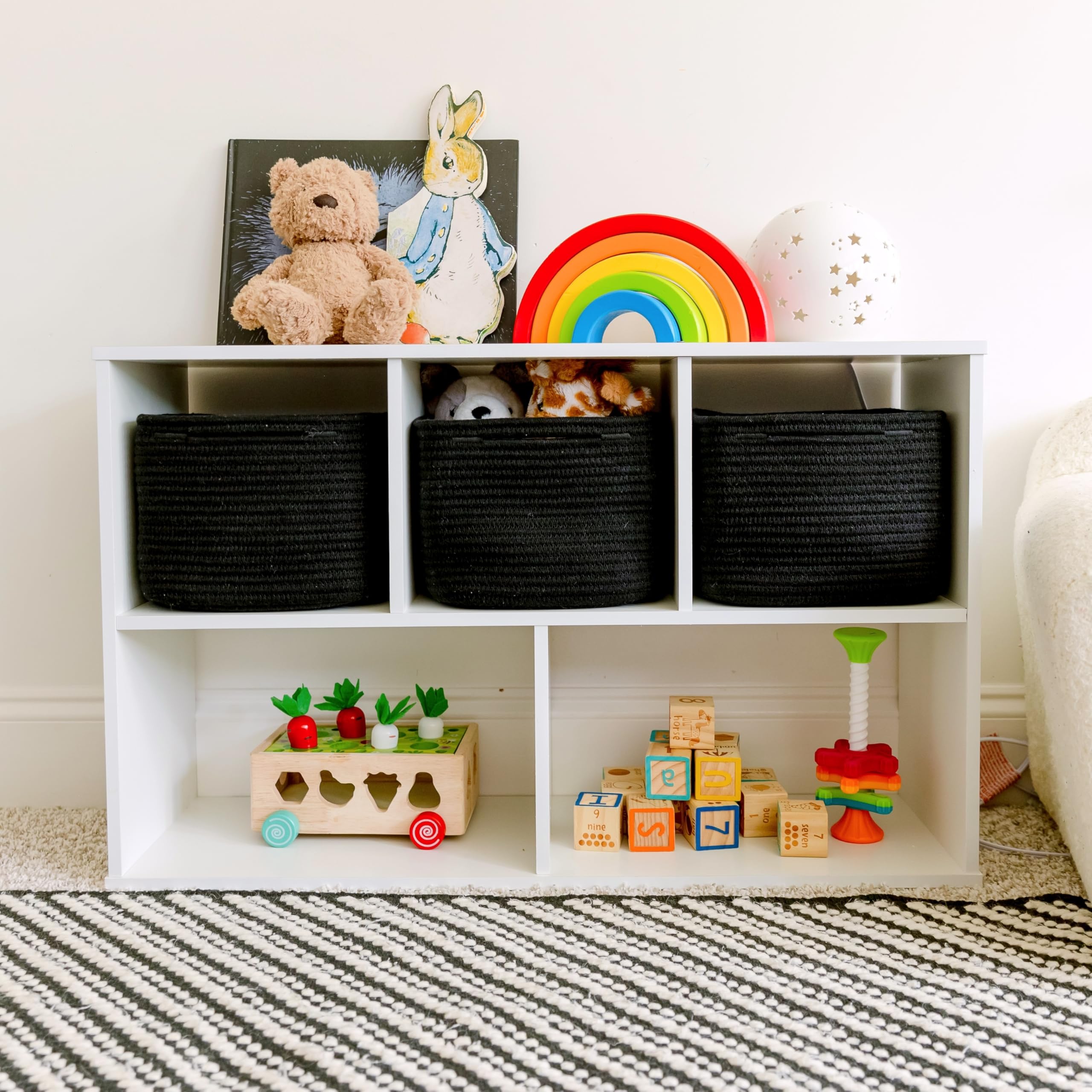 NaturalCozy storage cubes hidden handles highlight easy lifting without visible hardware