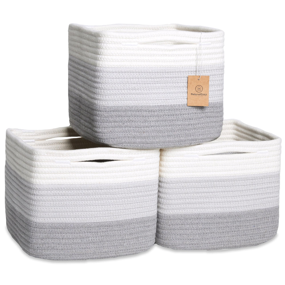 NaturalCozy Storage Cubes show rigid-structure for tidy shelves or toy bins