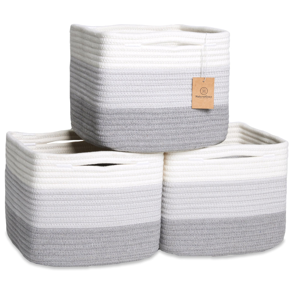 NaturalCozy Storage Cubes show rigid-structure for tidy shelves or toy bins