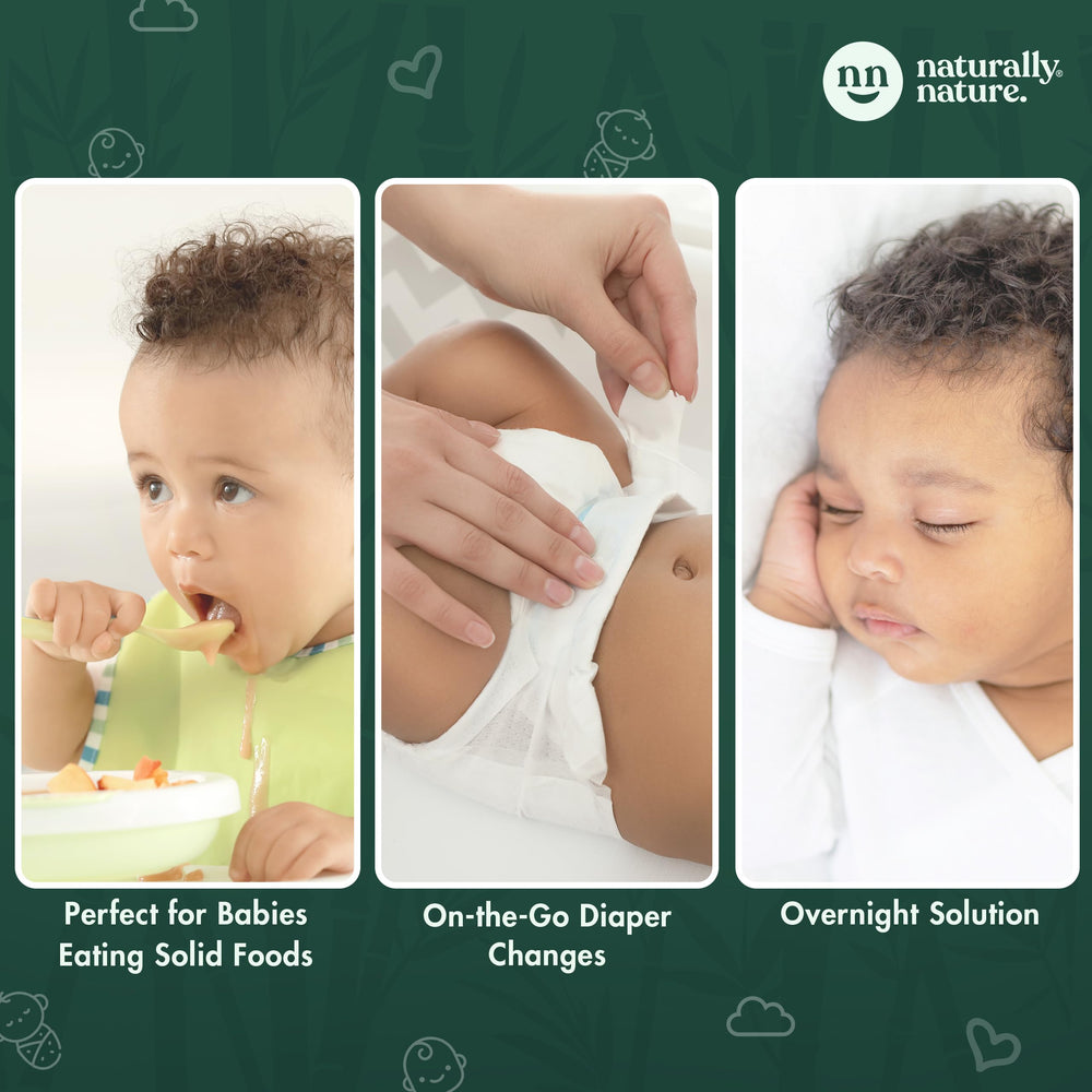 Naturally Nature compostable diaper liner offering eco-friendly disposal option.