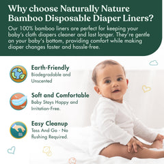 Naturally Nature diaper liners uncut-sheet detail highlighting large size