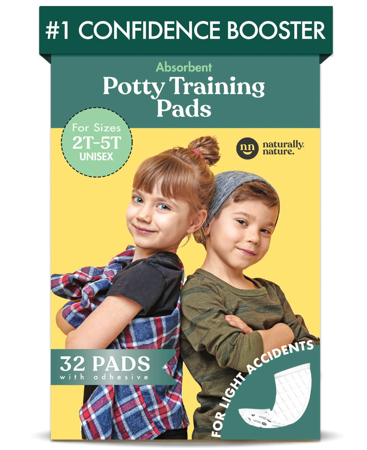 Naturally Nature potty pad discreet design offers privacy during potty training in underwear.
