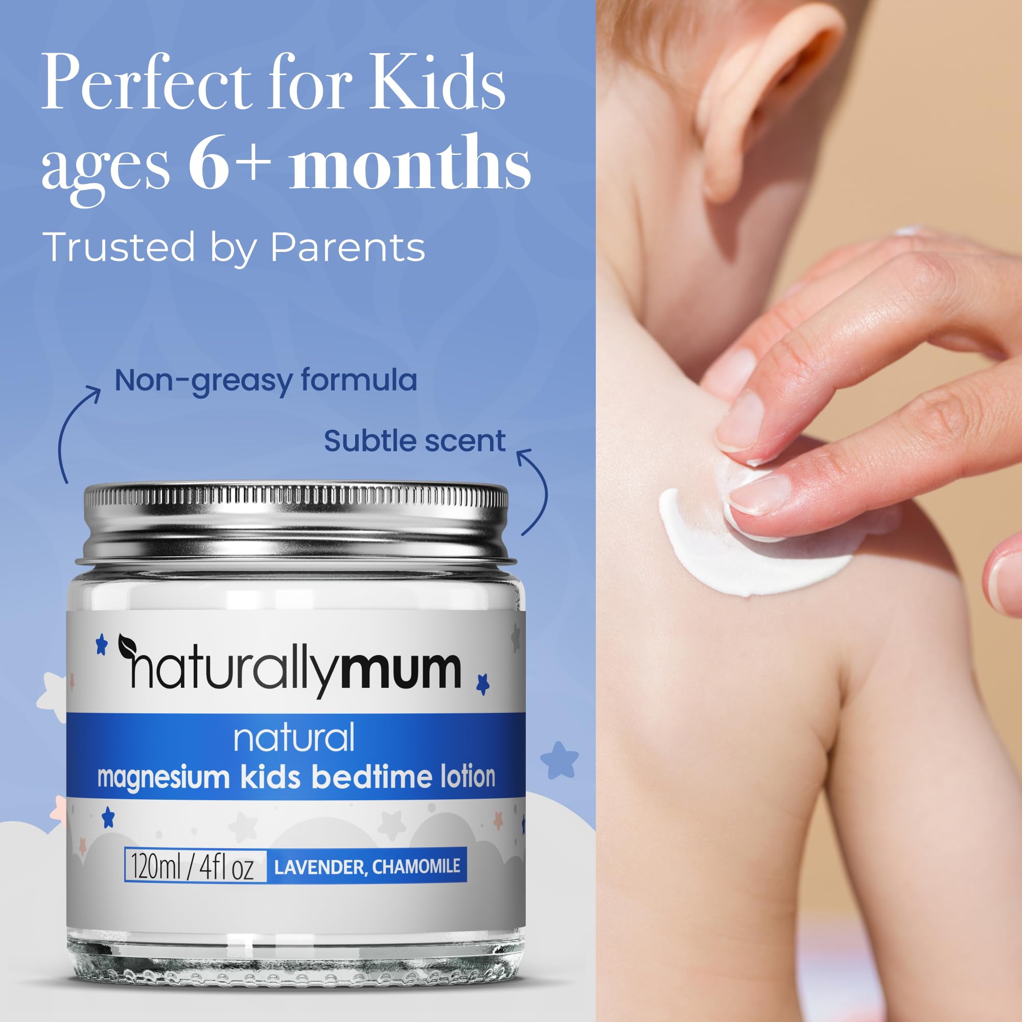 NaturallyMum magnesium lotion uk-made badge signals handmade quality.