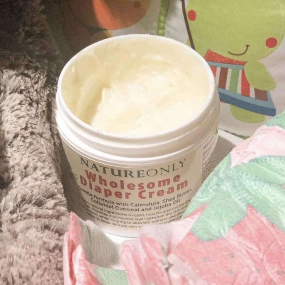 NatureONLY family-friendly diaper cream used during daily baby care routines.
