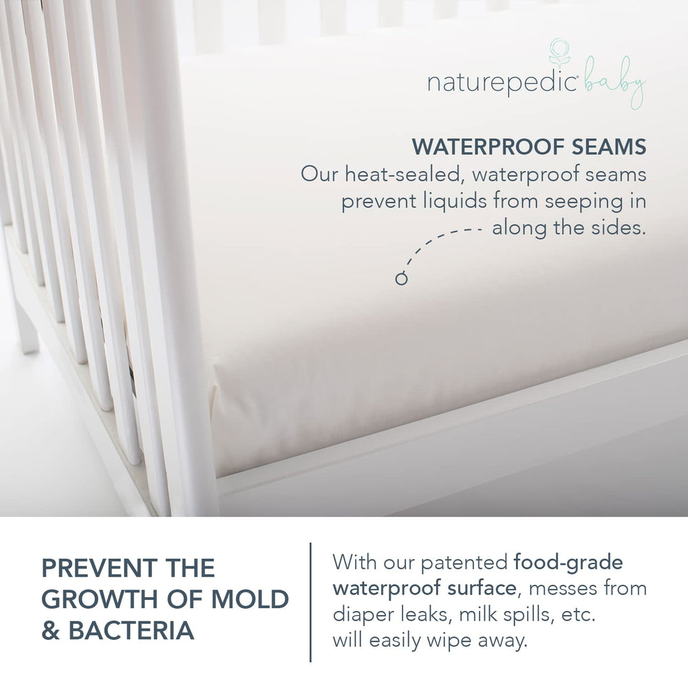 Naturepedic lightweight 11-lb mattress featured for easy handling.