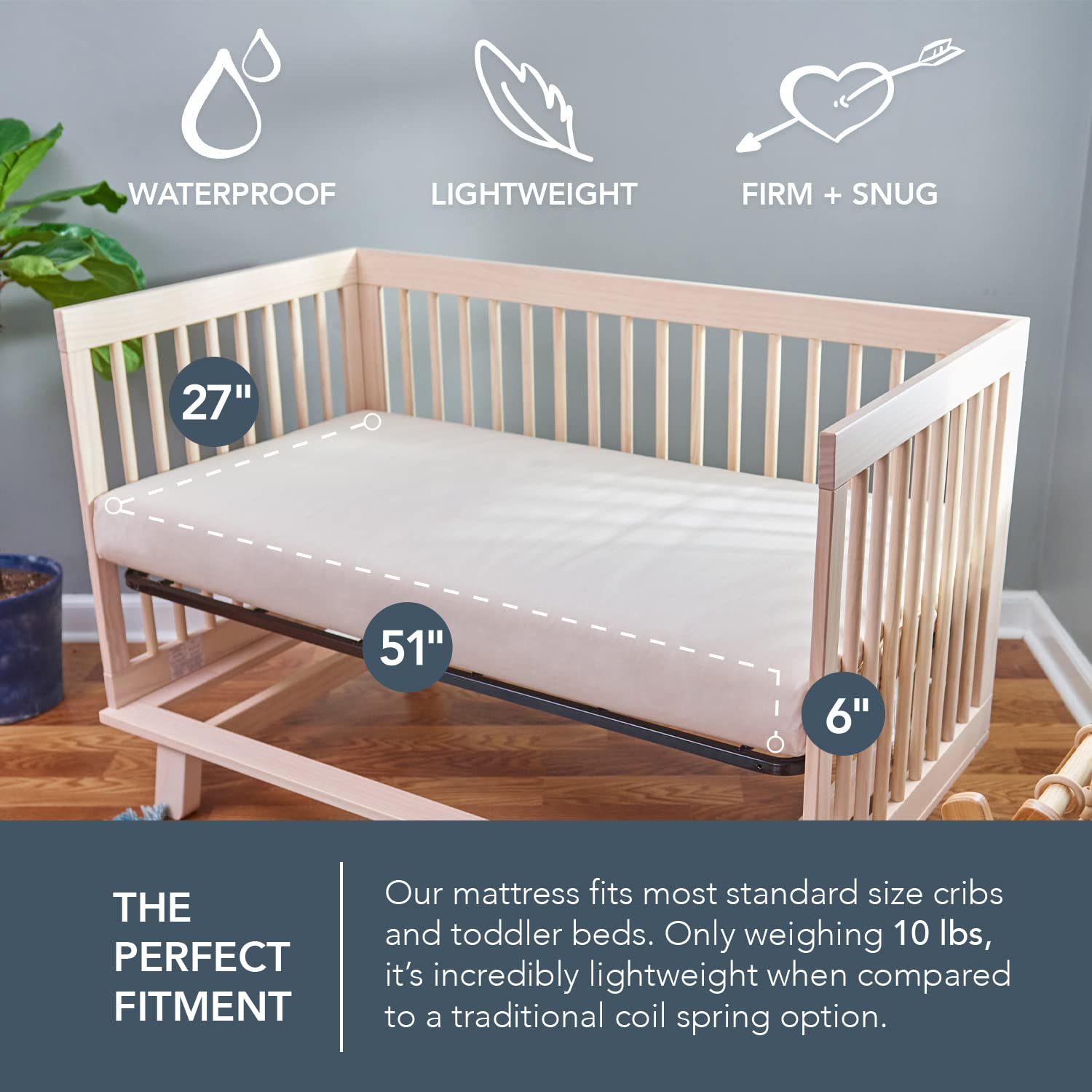 Naturepedic WaveSupport core close-up demonstrates breathable design for baby comfort.