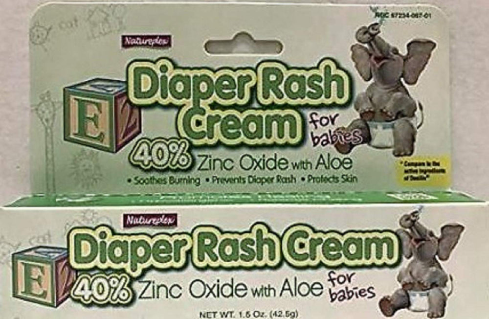 Natureplex diaper rash cream application on a baby, easing discomfort